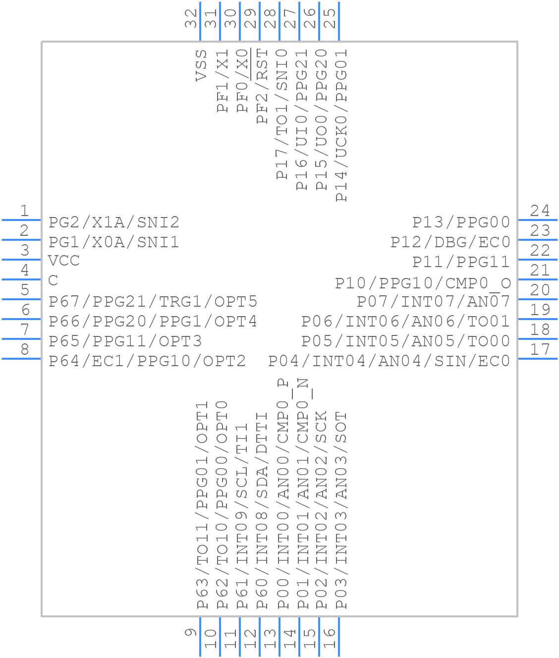 CY95F633KPMC-G-UNE2 - Infineon - PCB symbol