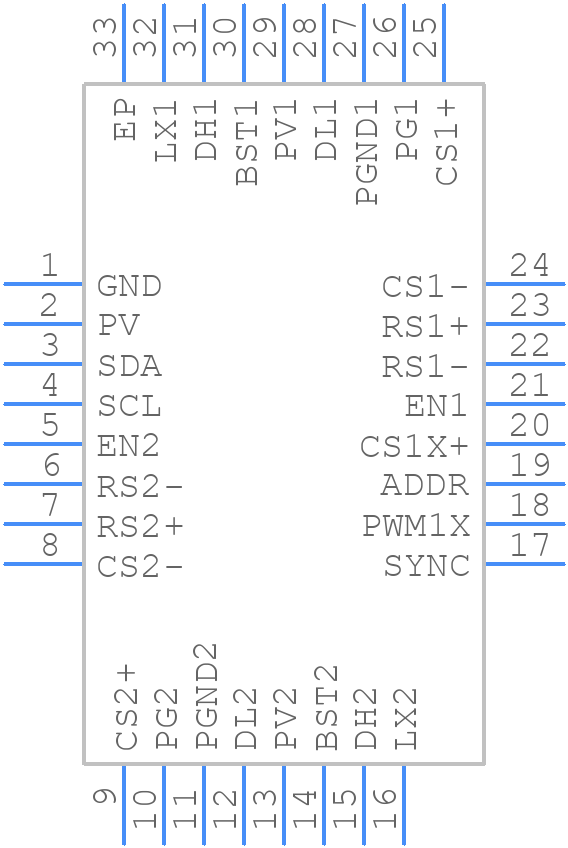 MAX20412ATJA/V+ - Analog Devices - PCB symbol