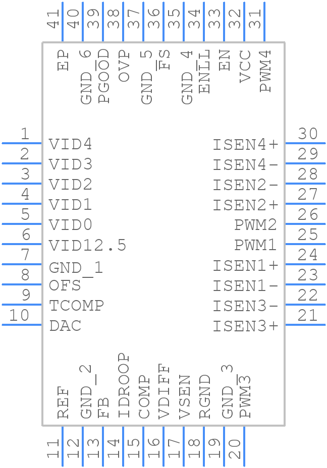 ISL6561CRZ-TK - Renesas Electronics - PCB symbol