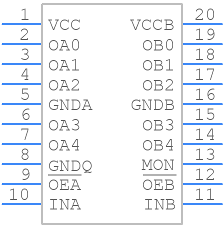 PI49FCT3805DQE - Diodes Incorporated - PCB symbol