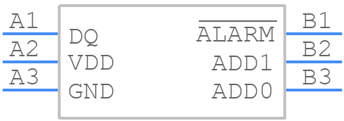 MAX31825ANT+T - Analog Devices - PCB symbol