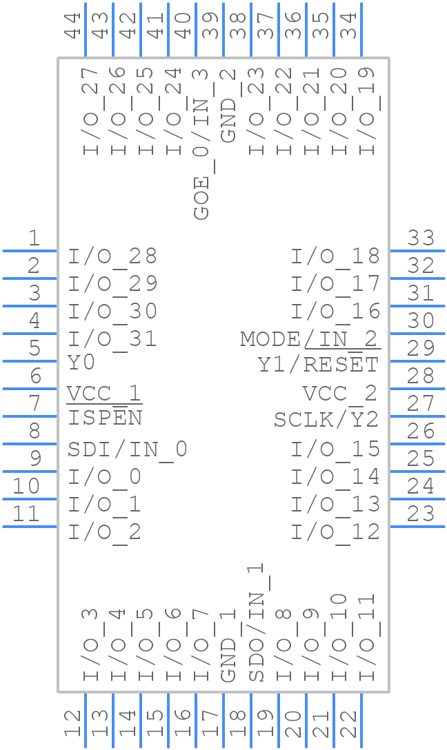 ISPLSI 1016E-125LT44 - Lattice Semiconductor - PCB symbol