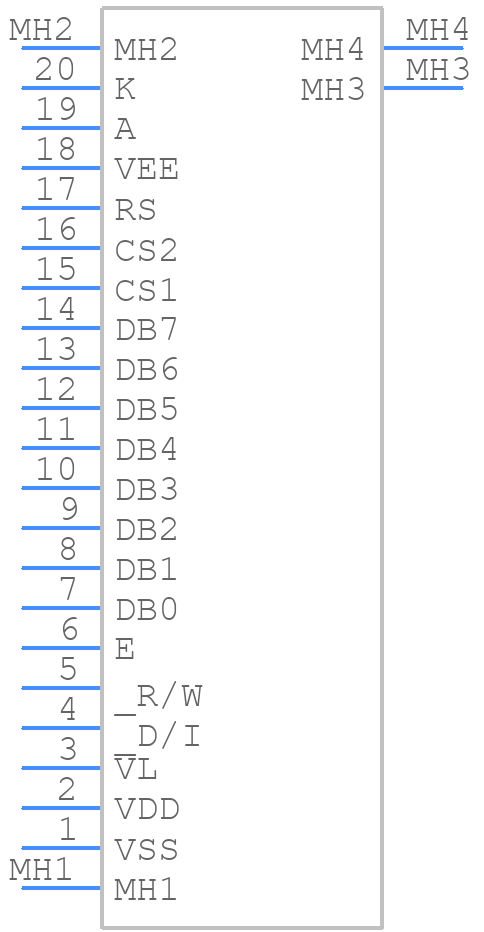 HDM64GS12L-Y11S - Hantronix - PCB symbol