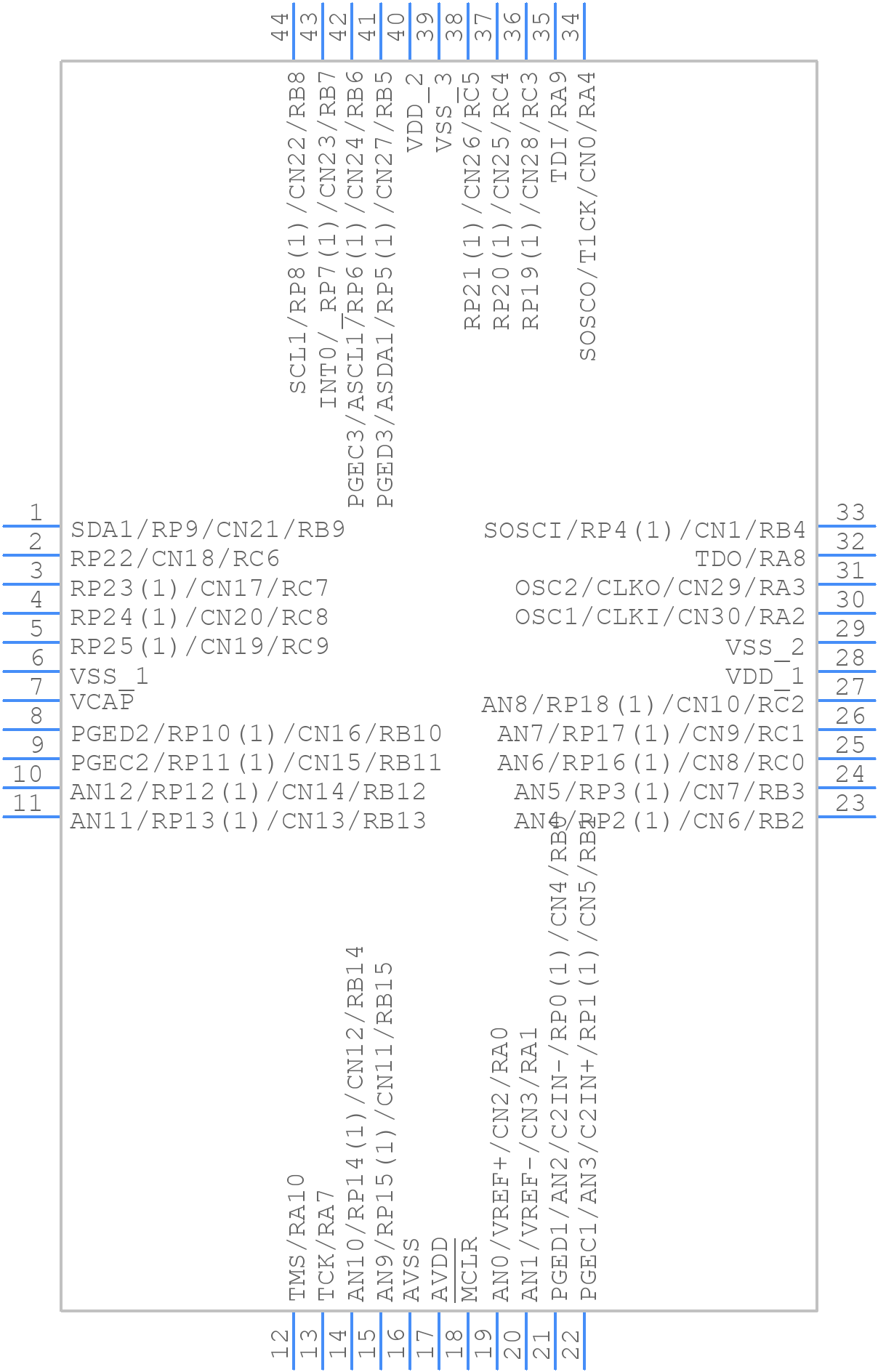 DSPIC33FJ32GP204-E/PT - Microchip - PCB symbol