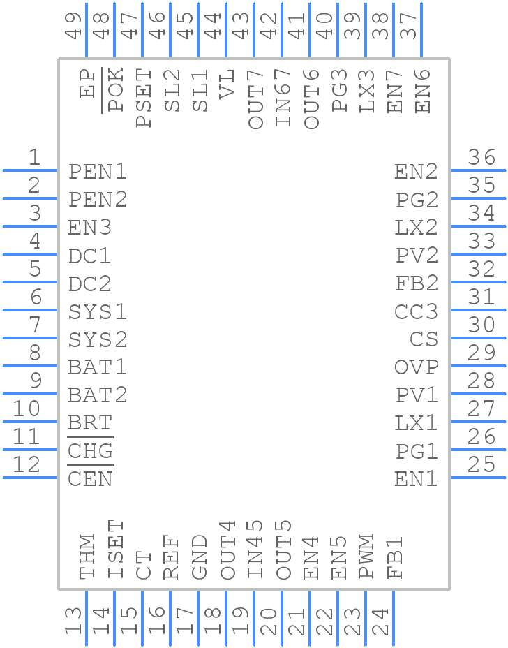 MAX8662ETM+ - Analog Devices - PCB symbol