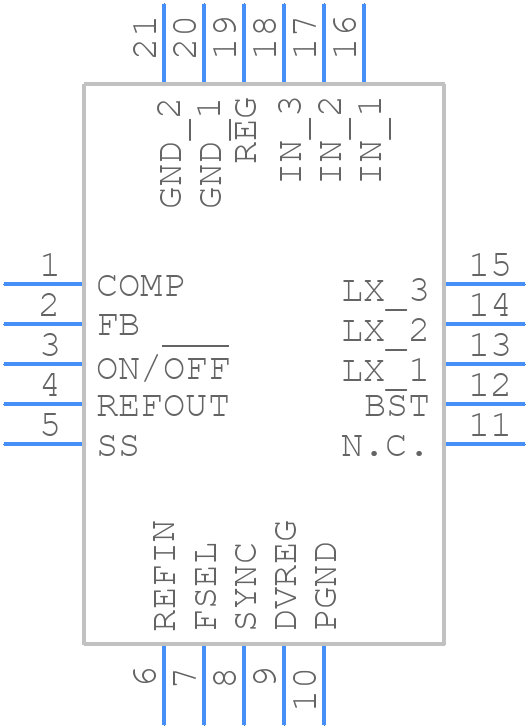 MAX15020ATP+T - Analog Devices - PCB symbol