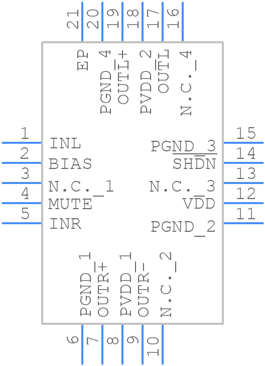 MAX9710ETP+ - Analog Devices - PCB symbol