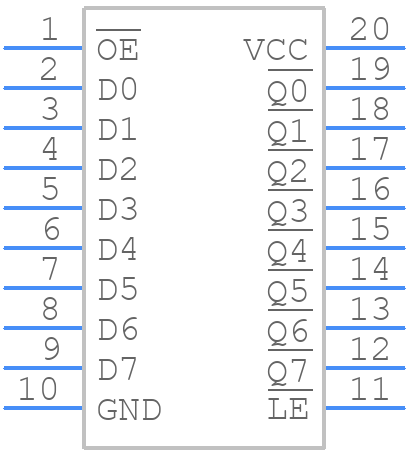 CD74HC563E - Texas Instruments - PCB symbol