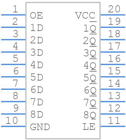 SN74HC563NE4 - Texas Instruments - PCB symbol