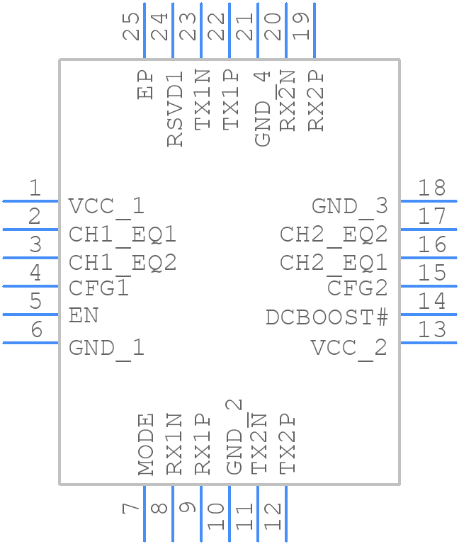 TUSB1002AIRGET - Texas Instruments - PCB symbol