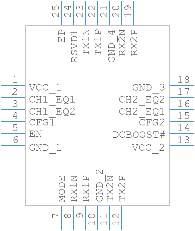TUSB1002ARGET - Texas Instruments - PCB symbol