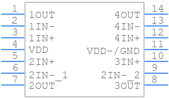 TLC254BCNE4 - Texas Instruments - PCB symbol