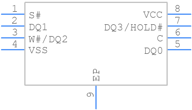 MT25QL256ABA1EW9-0SIT - Micron - PCB symbol