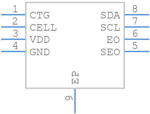 MAX17040G+T - Analog Devices - PCB symbol