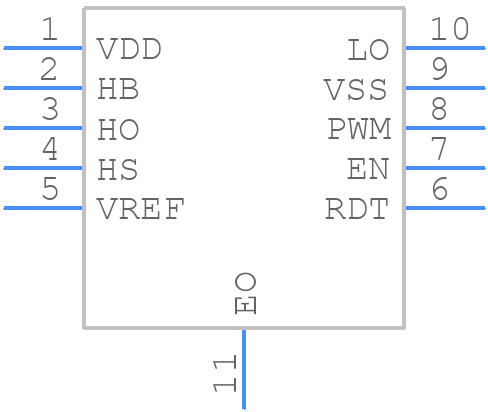 HIP2210FRTZ-T - Renesas Electronics - PCB symbol
