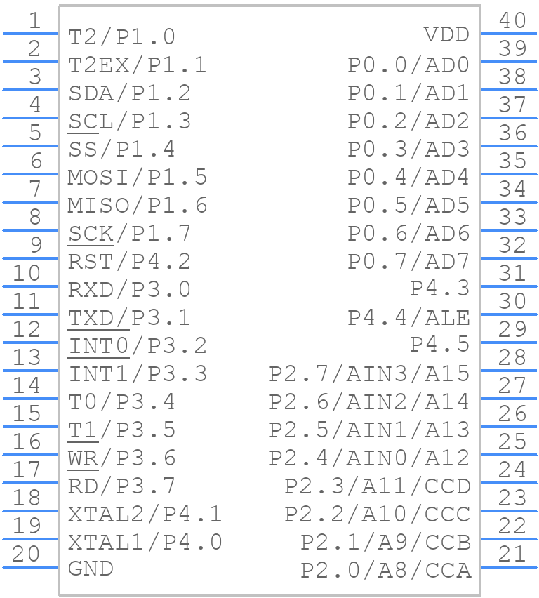 AT89LP6440-20PU - Microchip - PCB symbol