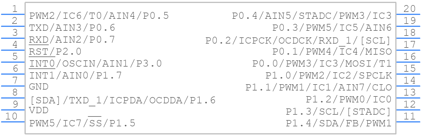 N76E003AS20 - Nuvoton - PCB symbol