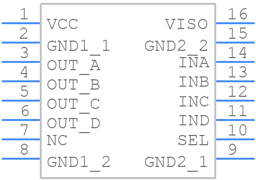 ISOW7844FDWE - Texas Instruments - PCB symbol