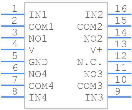 MAX392CPE+ - Analog Devices - PCB symbol