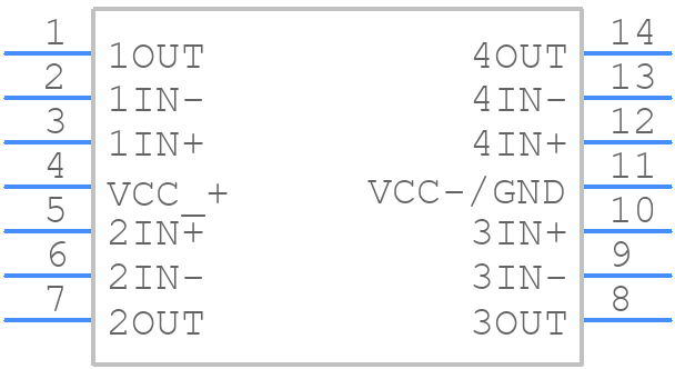 TLE2024BMJB - Texas Instruments - PCB symbol