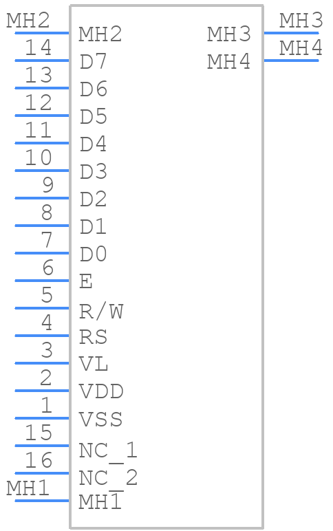 HDM16216H-4-S00S - Hantronix - PCB symbol