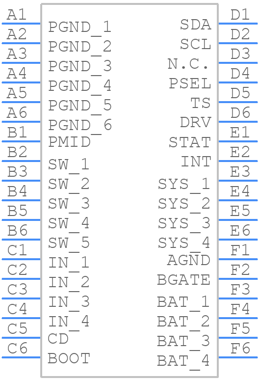 BQ24261MYFFT - Texas Instruments - PCB symbol