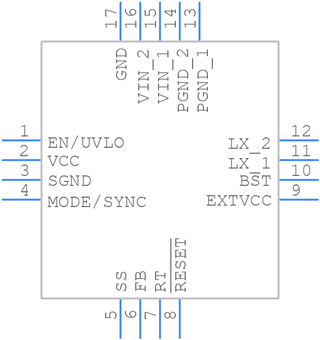 MAX17632AATE+ - Analog Devices - PCB symbol