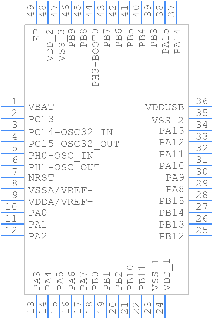 STM32L433CCU3 - STMicroelectronics - PCB symbol