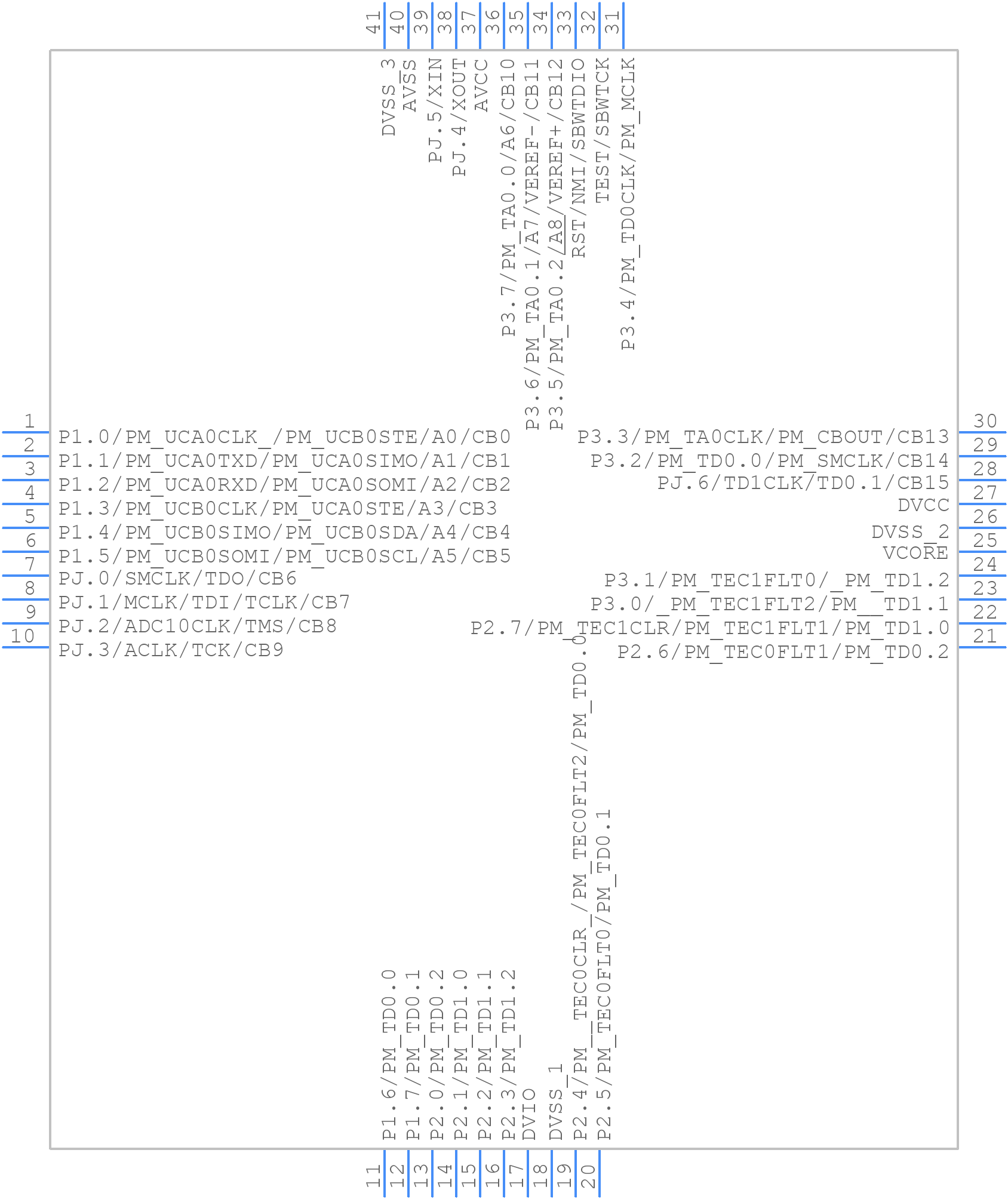 MSP430F5152IRSBT - Texas Instruments - PCB symbol