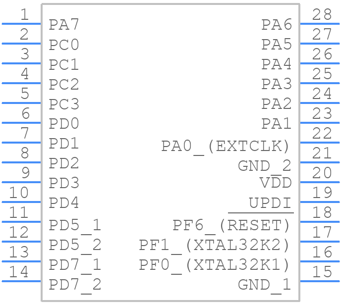 AVR128DA28-I/SS - Microchip - PCB symbol