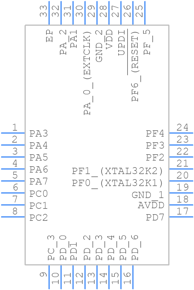 AVR128DA32-I/RXB - Microchip - PCB symbol