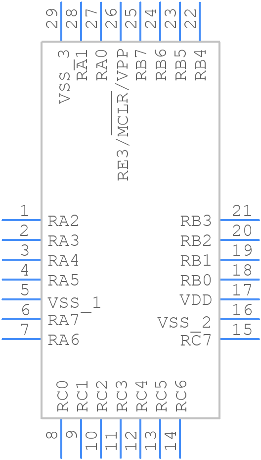 PIC16LF18855-I/MV - Microchip - PCB symbol