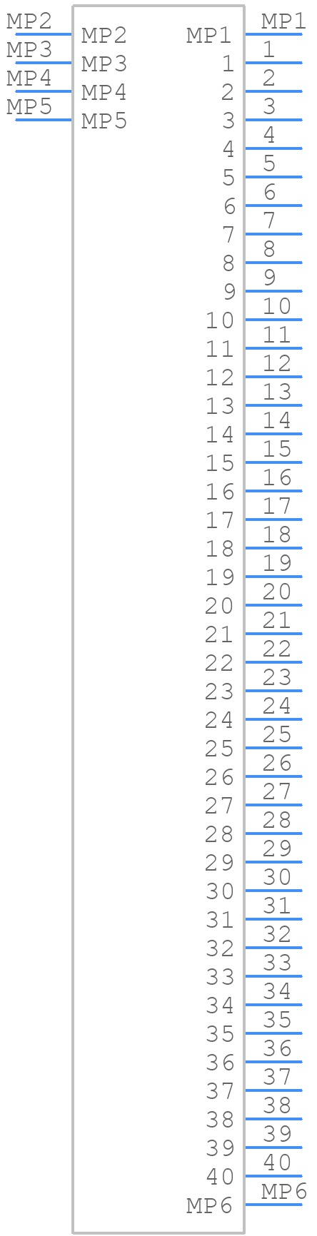 DF80-40S-0.5V(51) - Hirose - PCB symbol