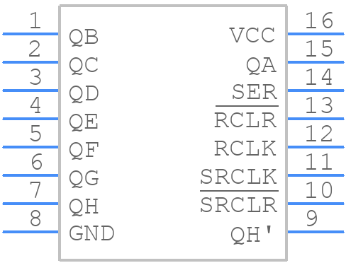 SN74HCS594QPWRQ1 - Texas Instruments - PCB symbol
