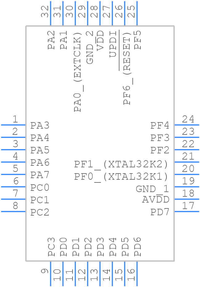 AVR128DA32T-I/PT - Microchip - PCB symbol