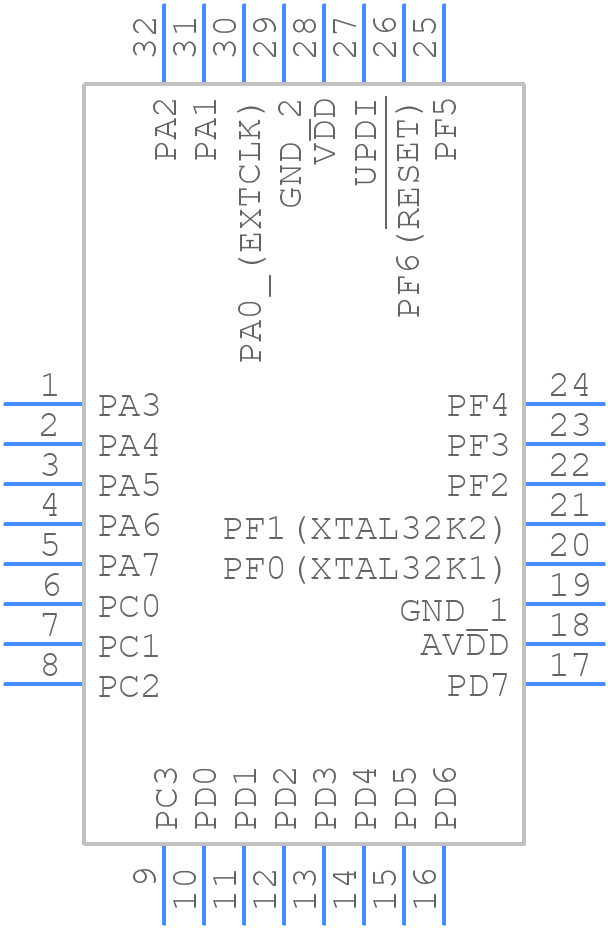 AVR128DA32T-E/PT - Microchip - PCB symbol
