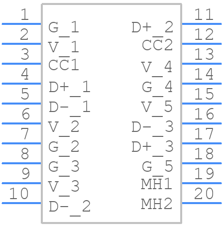 USB-C31-A-D-VT-CS1 - Adam Tech - PCB symbol