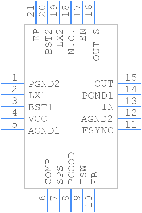 MAX20039BATPA/VY+ - Analog Devices - PCB symbol