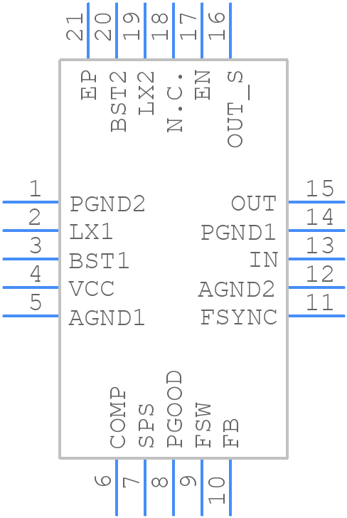 MAX20039BATPB/VY+T - Analog Devices - PCB symbol