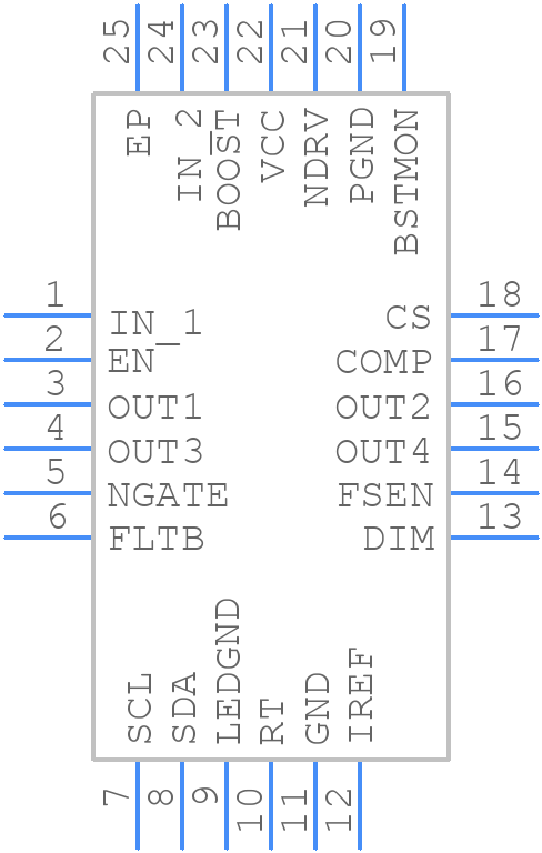 MAX25014ATG/V+ - Analog Devices - PCB symbol