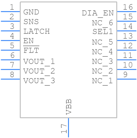 TPS1HB16FQPWPRQ1 - Texas Instruments - PCB symbol
