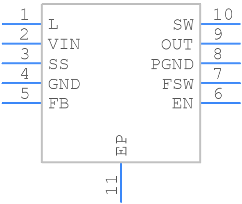 TPS61080DRCT - Texas Instruments - PCB symbol