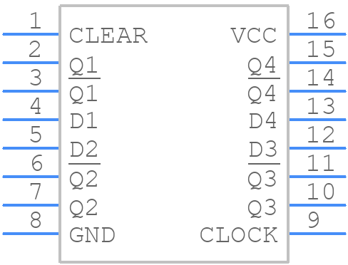 DM74ALS175M - Texas Instruments - PCB symbol