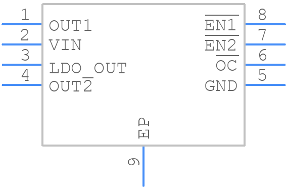TPS2149IDGNG4 - Texas Instruments - PCB symbol
