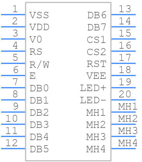 MC128064A6W-BNMLW-V2 - MIDAS - PCB symbol