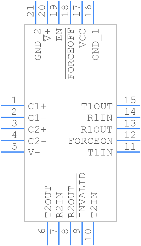 MAX3223ECTP+ - Analog Devices - PCB symbol