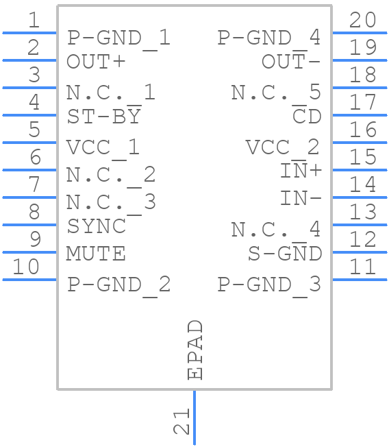 E-TDA7391PD - STMicroelectronics - PCB symbol