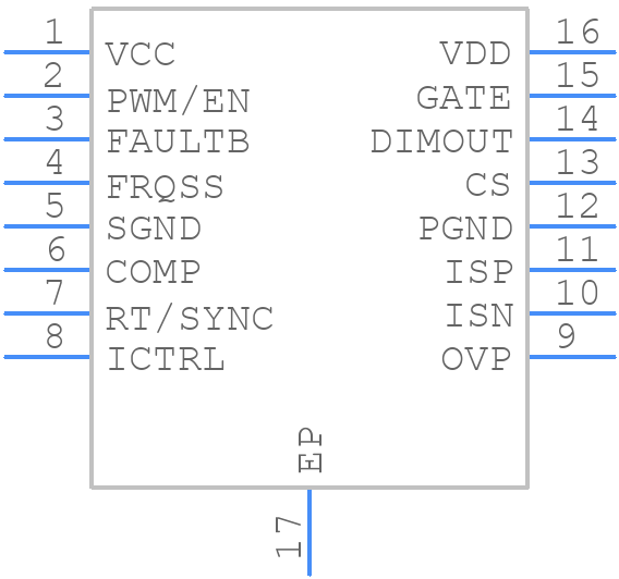 IS32LT3957A-ZLA3 - Lumissil Microsystems - PCB symbol