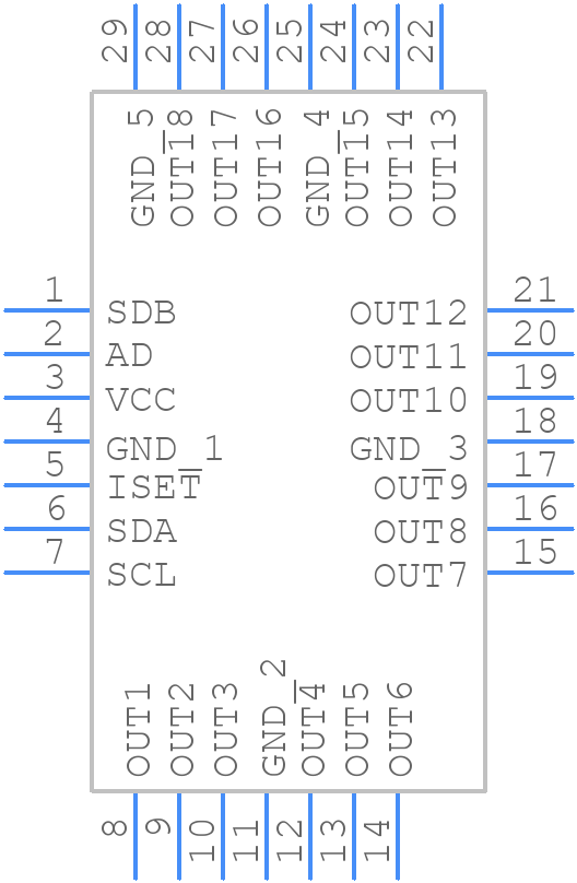 IS31FL3207-QFLS4-TR - Lumissil Microsystems - PCB symbol