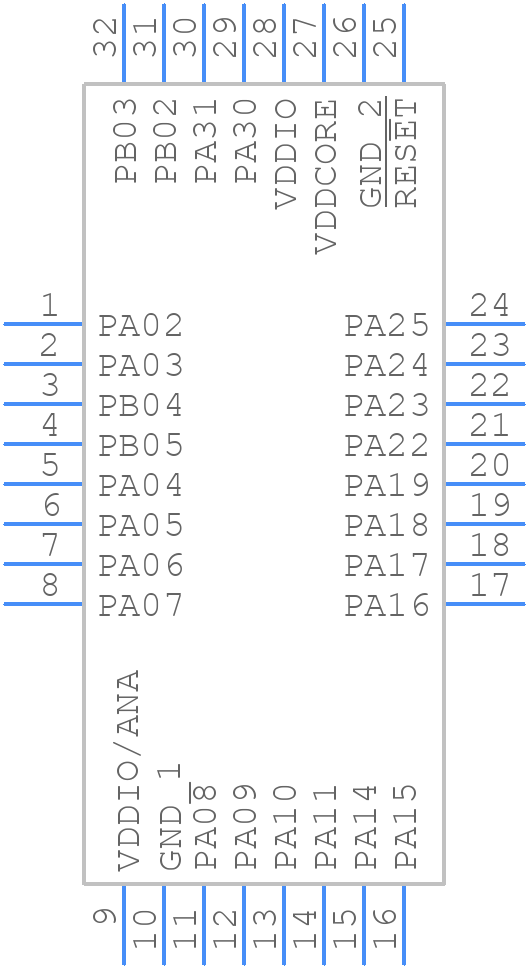 ATSAMD21E17L-AFT - Microchip - PCB symbol